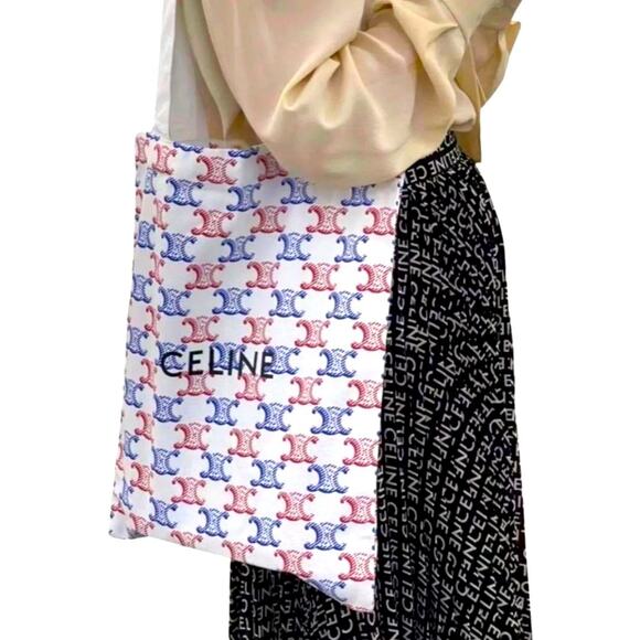 CELINE Gorgeous Tote Red and White Tote Bag - Picture 3 of 11